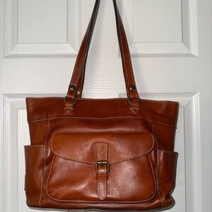 Patricia Nash Rich Brown Leather Shoulder Bag